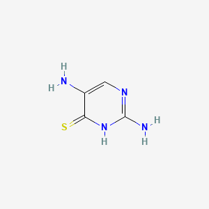 molecular formula C4H6N4S B577048 4-Pyrimidinethiol,2,5-diamino- CAS No. 14631-10-8