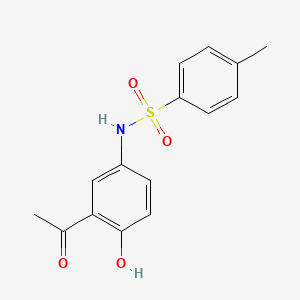 molecular formula C15H15NO4S B5770518 N-(3-acetyl-4-hydroxyphenyl)-4-methylbenzenesulfonamide 