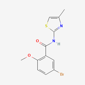 molecular formula C12H11BrN2O2S B5770525 5-bromo-2-methoxy-N-(4-methyl-1,3-thiazol-2-yl)benzamide 