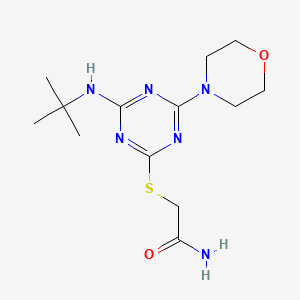 molecular formula C13H22N6O2S B5770554 2-{[4-(tert-butylamino)-6-(4-morpholinyl)-1,3,5-triazin-2-yl]thio}acetamide 
