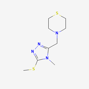 molecular formula C9H16N4S2 B5770562 4-{[4-methyl-5-(methylthio)-4H-1,2,4-triazol-3-yl]methyl}thiomorpholine 