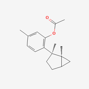 molecular formula C17H22O2 B577057 [2-[(1S,2R)-1,2-dimethyl-2-bicyclo[3.1.0]hexanyl]-5-methylphenyl] acetate CAS No. 13002-87-4