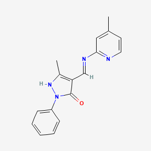 molecular formula C17H16N4O B5770576 5-methyl-4-{[(4-methyl-2-pyridinyl)amino]methylene}-2-phenyl-2,4-dihydro-3H-pyrazol-3-one 