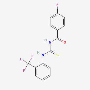 molecular formula C15H10F4N2OS B5770656 4-fluoro-N-({[2-(trifluoromethyl)phenyl]amino}carbonothioyl)benzamide 