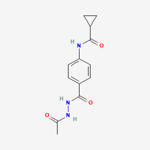 molecular formula C13H15N3O3 B5770717 N-{4-[(2-acetylhydrazino)carbonyl]phenyl}cyclopropanecarboxamide 