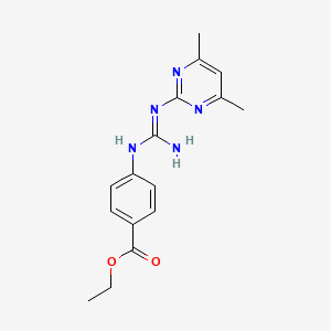 molecular formula C16H19N5O2 B5770742 ethyl 4-{[[(4,6-dimethyl-2-pyrimidinyl)amino](imino)methyl]amino}benzoate 
