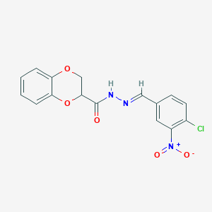 molecular formula C16H12ClN3O5 B5770797 N'-(4-chloro-3-nitrobenzylidene)-2,3-dihydro-1,4-benzodioxine-2-carbohydrazide 