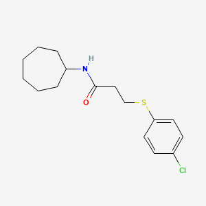 3-[(4-chlorophenyl)thio]-N-cycloheptylpropanamide