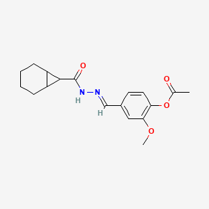 molecular formula C18H22N2O4 B5770826 4-[2-(bicyclo[4.1.0]hept-7-ylcarbonyl)carbonohydrazonoyl]-2-methoxyphenyl acetate 