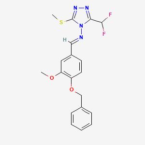molecular formula C19H18F2N4O2S B5770849 N-[4-(benzyloxy)-3-methoxybenzylidene]-3-(difluoromethyl)-5-(methylthio)-4H-1,2,4-triazol-4-amine 