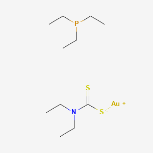 molecular formula C11H25AuNPS2 B577088 Triethylphosphinegold I diethyldithiocarbamate CAS No. 14243-47-1