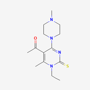 1-[1-ethyl-6-methyl-4-(4-methyl-1-piperazinyl)-2-thioxo-1,2-dihydro-5-pyrimidinyl]ethanone
