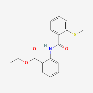 molecular formula C17H17NO3S B5770903 ethyl 2-{[2-(methylthio)benzoyl]amino}benzoate 