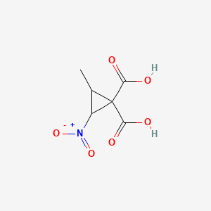 molecular formula C6H7NO6 B577093 2-Methyl-3-nitrocyclopropane-1,1-dicarboxylic acid CAS No. 14232-86-1