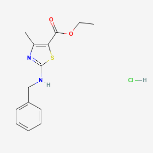 molecular formula C14H17ClN2O2S B577096 Ethyl 2-(benzylamino)-4-methyl-1,3-thiazole-5-carboxylate hydrochloride CAS No. 15087-95-3