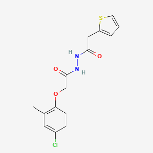 molecular formula C15H15ClN2O3S B5770968 2-(4-chloro-2-methylphenoxy)-N'-(2-thienylacetyl)acetohydrazide 