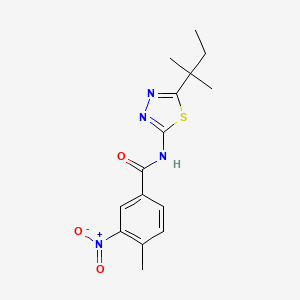 molecular formula C15H18N4O3S B5770984 N-[5-(1,1-dimethylpropyl)-1,3,4-thiadiazol-2-yl]-4-methyl-3-nitrobenzamide 