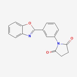 molecular formula C17H12N2O3 B5771003 1-[3-(1,3-benzoxazol-2-yl)phenyl]-2,5-pyrrolidinedione 
