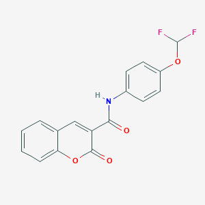 molecular formula C17H11F2NO4 B5771049 N-[4-(difluoromethoxy)phenyl]-2-oxo-2H-chromene-3-carboxamide 