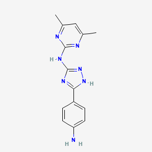 molecular formula C14H15N7 B5771072 N-[5-(4-aminophenyl)-1H-1,2,4-triazol-3-yl]-4,6-dimethyl-2-pyrimidinamine 