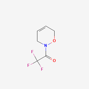 molecular formula C6H6F3NO2 B577110 1-(3,6-Dihydro-2H-1,2-oxazin-2-yl)-2,2,2-trifluoroethan-1-one CAS No. 13627-94-6