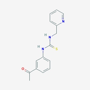 molecular formula C15H15N3OS B5771125 N-(3-acetylphenyl)-N'-(2-pyridinylmethyl)thiourea 