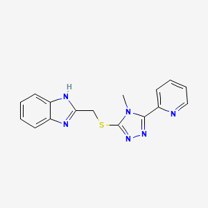 molecular formula C16H14N6S B5771153 2-({[4-methyl-5-(2-pyridinyl)-4H-1,2,4-triazol-3-yl]thio}methyl)-1H-benzimidazole 