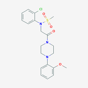 molecular formula C20H24ClN3O4S B5771163 N-(2-chlorophenyl)-N-{2-[4-(2-methoxyphenyl)-1-piperazinyl]-2-oxoethyl}methanesulfonamide 