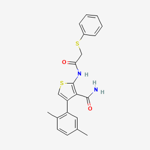 molecular formula C21H20N2O2S2 B5771194 4-(2,5-dimethylphenyl)-2-{[(phenylthio)acetyl]amino}-3-thiophenecarboxamide 