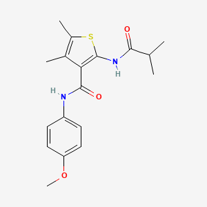 molecular formula C18H22N2O3S B5771237 2-(isobutyrylamino)-N-(4-methoxyphenyl)-4,5-dimethyl-3-thiophenecarboxamide 