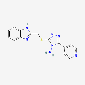 molecular formula C15H13N7S B5771243 3-[(1H-benzimidazol-2-ylmethyl)thio]-5-(4-pyridinyl)-4H-1,2,4-triazol-4-amine 