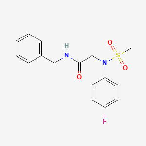 molecular formula C16H17FN2O3S B5771335 N~1~-benzyl-N~2~-(4-fluorophenyl)-N~2~-(methylsulfonyl)glycinamide 