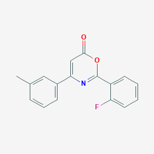 molecular formula C17H12FNO2 B5771338 2-(2-fluorophenyl)-4-(3-methylphenyl)-6H-1,3-oxazin-6-one 