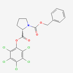 molecular formula C19H14Cl5NO4 B577134 Carbobenzoxyproline pentachlorophenyl ester CAS No. 13673-56-8