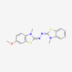 molecular formula C17H16N4OS2 B577135 (E)-6-methoxy-3-methyl-N-[(E)-(3-methyl-1,3-benzothiazol-2-ylidene)amino]-1,3-benzothiazol-2-imine CAS No. 13545-66-9