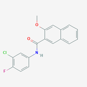 molecular formula C18H13ClFNO2 B5771358 N-(3-chloro-4-fluorophenyl)-3-methoxy-2-naphthamide 