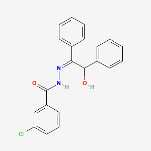 molecular formula C21H17ClN2O2 B5771422 3-chloro-N'-(2-hydroxy-1,2-diphenylethylidene)benzohydrazide 