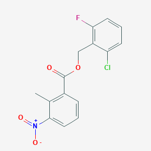 molecular formula C15H11ClFNO4 B5771461 2-chloro-6-fluorobenzyl 2-methyl-3-nitrobenzoate 