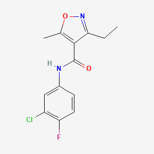 N-(3-chloro-4-fluorophenyl)-3-ethyl-5-methyl-4-isoxazolecarboxamide
