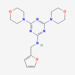 molecular formula C16H22N6O3 B5771510 N-(2-furylmethyl)-4,6-di-4-morpholinyl-1,3,5-triazin-2-amine 