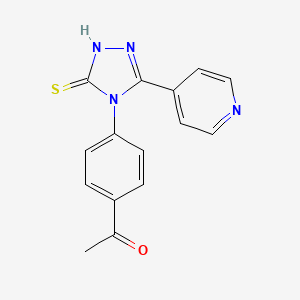 molecular formula C15H12N4OS B5771544 1-{4-[3-mercapto-5-(4-pyridinyl)-4H-1,2,4-triazol-4-yl]phenyl}ethanone 