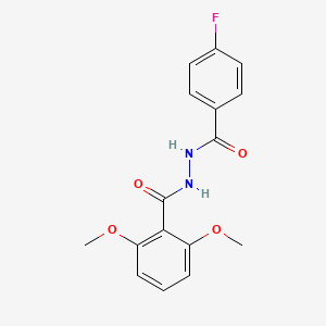molecular formula C16H15FN2O4 B5771572 N'-(4-fluorobenzoyl)-2,6-dimethoxybenzohydrazide 