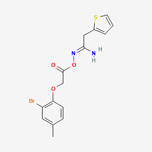 N'-{[(2-bromo-4-methylphenoxy)acetyl]oxy}-2-(2-thienyl)ethanimidamide