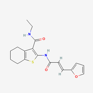 molecular formula C18H20N2O3S B5771599 N-ethyl-2-{[3-(2-furyl)acryloyl]amino}-4,5,6,7-tetrahydro-1-benzothiophene-3-carboxamide 