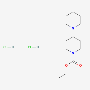 molecular formula C13H26Cl2N2O2 B577160 4-Piperdinyl-N-oxoethylpiperdine dihydrochloride CAS No. 14154-82-6