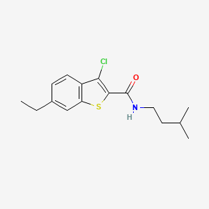 molecular formula C16H20ClNOS B5771630 3-chloro-6-ethyl-N-(3-methylbutyl)-1-benzothiophene-2-carboxamide 