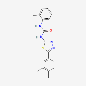 molecular formula C18H18N4OS B5771654 N-[5-(3,4-dimethylphenyl)-1,3,4-thiadiazol-2-yl]-N'-(2-methylphenyl)urea 