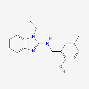 molecular formula C17H19N3O B5771687 2-{[(1-ethyl-1H-benzimidazol-2-yl)amino]methyl}-4-methylphenol 