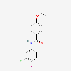 molecular formula C16H15ClFNO2 B5771726 N-(3-chloro-4-fluorophenyl)-4-isopropoxybenzamide 