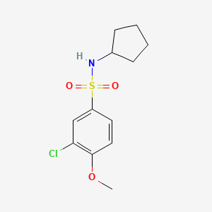 molecular formula C12H16ClNO3S B5771780 3-chloro-N-cyclopentyl-4-methoxybenzenesulfonamide 